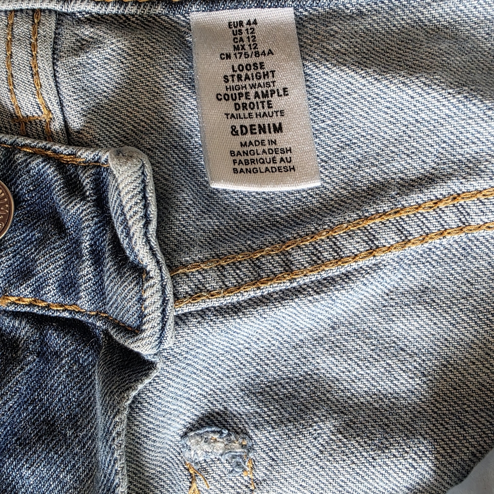 H&M Light Blue Straight Leg Jeans